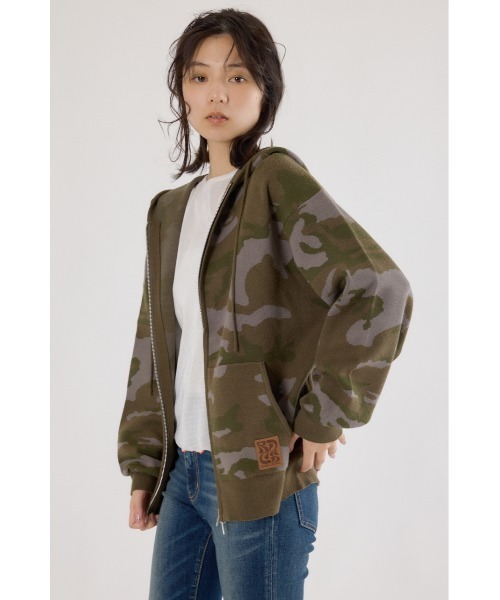 RODEO CROWNS WIDE BOWL（ロデオクラウンズワイドボウル）の「ジャガードニットジップパーカー（パーカー・レディース・ブラック/グリーン系その他2/ブルー系その他3/グレー系その他・FREE）」の6枚目の写真