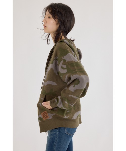 RODEO CROWNS WIDE BOWL（ロデオクラウンズワイドボウル）の「ジャガードニットジップパーカー（パーカー・レディース・ブラック/グリーン系その他2/ブルー系その他3/グレー系その他・FREE）」の7枚目の写真