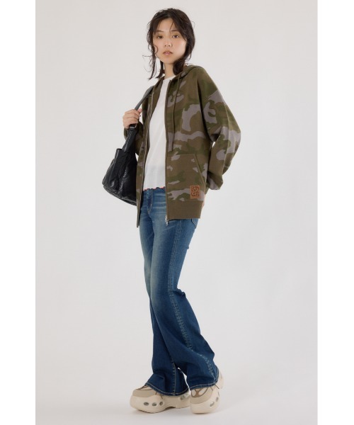 RODEO CROWNS WIDE BOWL（ロデオクラウンズワイドボウル）の「ジャガードニットジップパーカー（パーカー・レディース・ブラック/グリーン系その他2/ブルー系その他3/グレー系その他・FREE）」の10枚目の写真