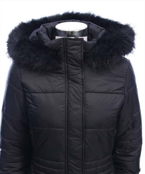 clear（クリア）の「ベルト付きミドル丈中綿ダウン［大人 カジュアル 着回し力抜群］（ダウンジャケット/コート・レディース・アイボリー/ブラック・F）」の14枚目の写真