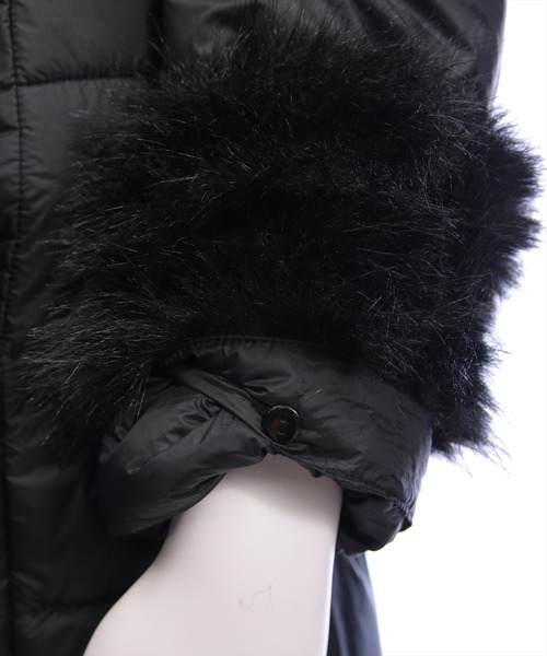 clear（クリア）の「ベルト付きミドル丈中綿ダウン［大人 カジュアル 着回し力抜群］（ダウンジャケット/コート・レディース・アイボリー/ブラック・F）」の21枚目の写真