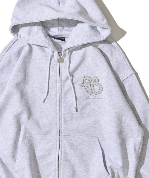 【FUBU/フブ】ブランドロゴ刺繍 ジップアップパーカー