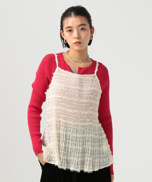 BAYFLOW（ベイフロー）の「プリーツキャミビスチェ（キャミソール・レディース・ブラック/オフホワイト・FREE）」の5枚目の写真