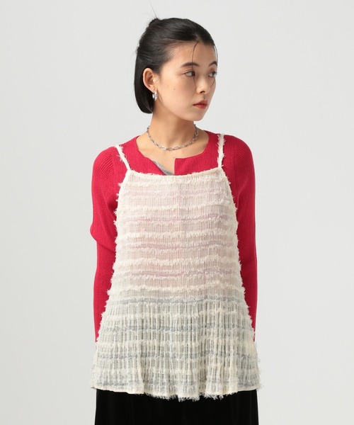 BAYFLOW（ベイフロー）の「プリーツキャミビスチェ（キャミソール・レディース・ブラック/オフホワイト・FREE）」の6枚目の写真