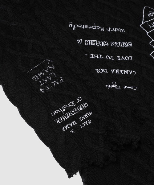 DAIRIKU（ダイリク）の「"TATTOO" Embroidery Cable Knit（ニット/セーター・メンズ・ブラック/ネイビー・L）」の14枚目の写真