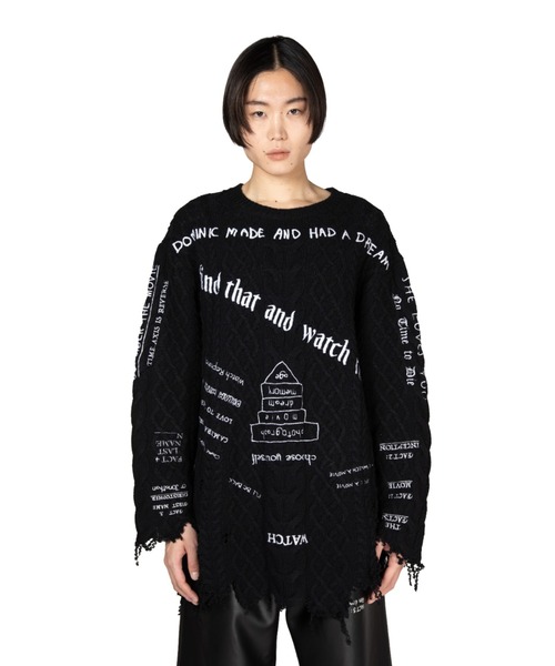 DAIRIKU（ダイリク）の「"TATTOO" Embroidery Cable Knit（ニット/セーター・メンズ・ブラック/ネイビー・L）」の5枚目の写真