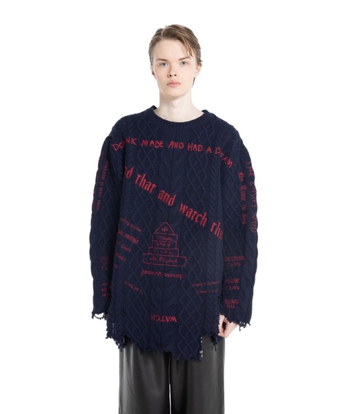 セール】'TATTOO' Embroidery Cable Knit（ニット/セーター）｜DAIRIKU