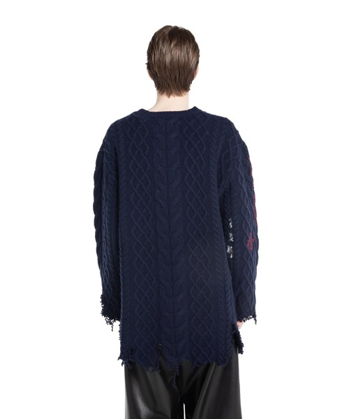 DAIRIKU（ダイリク）の「"TATTOO" Embroidery Cable Knit（ニット/セーター・メンズ・ブラック/ネイビー・L）」の8枚目の写真