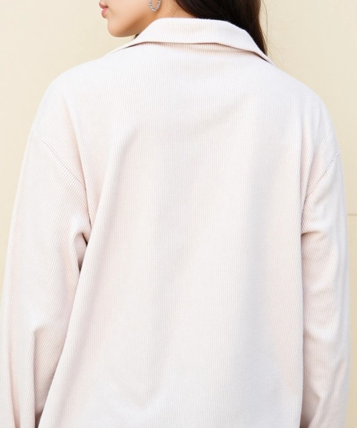 cammie(キャミー)の「コーデュロイカラーシャツ(シャツ/ブラウス・レディース・アイボリー/ブラック・M/L)」の5枚目の写真