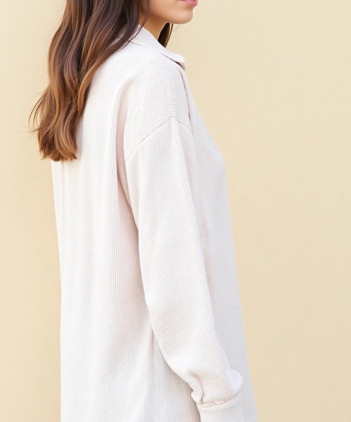 cammie(キャミー)の「コーデュロイカラーシャツ(シャツ/ブラウス・レディース・アイボリー/ブラック・M/L)」の6枚目の写真