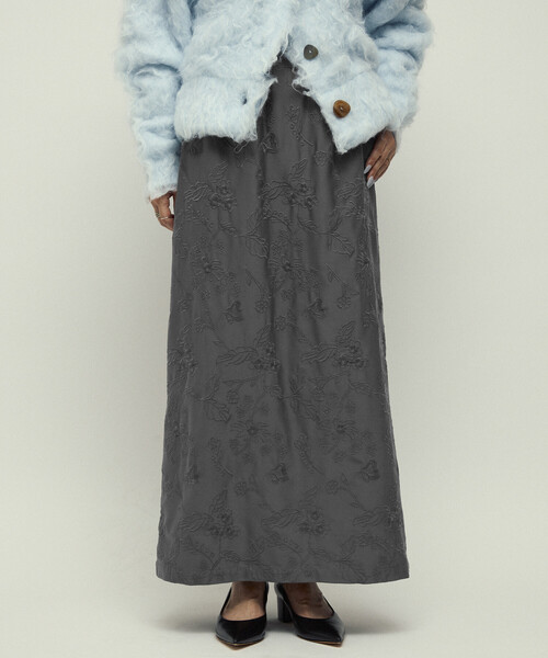 Firsthand（ファーストハンド）の「Firsthand/ファーストハンド フラワー刺繍 Iライン イージースカート（スカート・レディース・ブラック/チャコールグレー・S/M）」の21枚目の写真