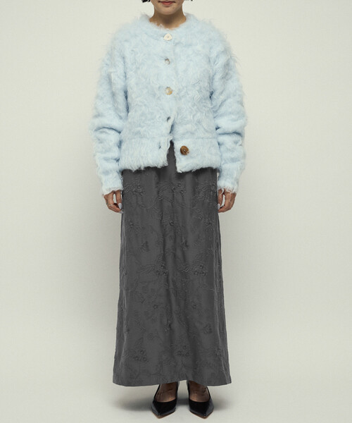 Firsthand（ファーストハンド）の「Firsthand/ファーストハンド フラワー刺繍 Iライン イージースカート（スカート・レディース・ブラック/チャコールグレー・S/M）」の6枚目の写真