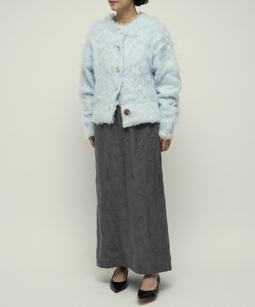 Firsthand（ファーストハンド）の「Firsthand/ファーストハンド フラワー刺繍 Iライン イージースカート（スカート・レディース・ブラック/チャコールグレー・S/M）」の7枚目の写真