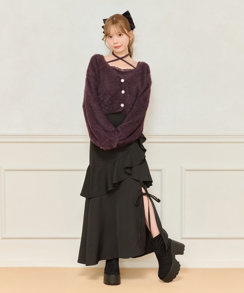 apres jour（アプレジュール）の「シャギーニットアンサンブル（アンサンブル・レディース・パープル系その他/オフホワイト/ブラック・X-LARGE/フリー）」の15枚目の写真