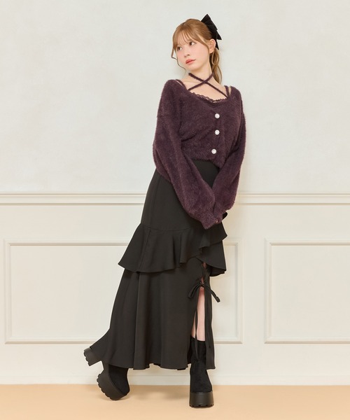 apres jour（アプレジュール）の「シャギーニットアンサンブル（アンサンブル・レディース・パープル系その他/オフホワイト/ブラック・X-LARGE/フリー）」の16枚目の写真