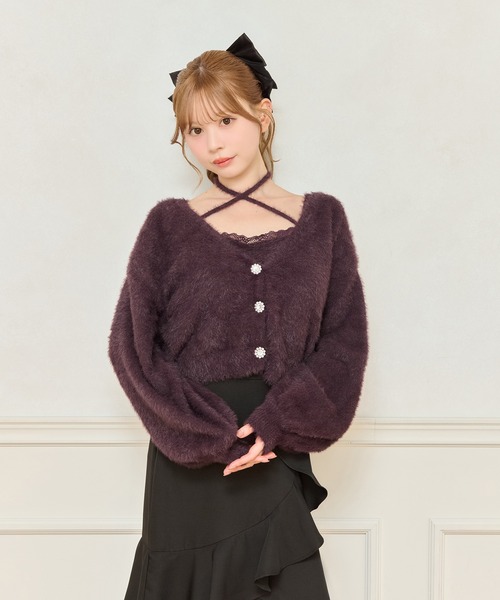 apres jour（アプレジュール）の「シャギーニットアンサンブル（アンサンブル・レディース・パープル系その他/オフホワイト/ブラック・X-LARGE/フリー）」の12枚目の写真
