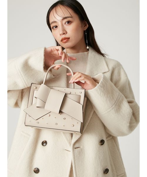 ルエル】ビジューリボンミドルバッグ（ハンドバッグ）｜FRAY I.D