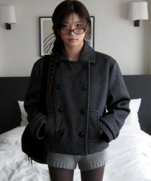 セール】ダブルブレストショートコート（その他アウター）｜semplice