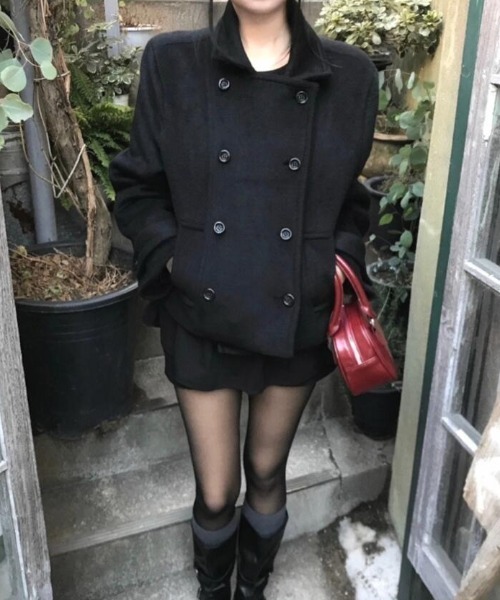 semplice ダブルブレストショートコート セール】ダブルブレストショートコート（その他アウター）｜semplice