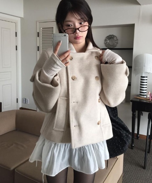 セール】ダブルブレストショートコート（その他アウター）｜semplice