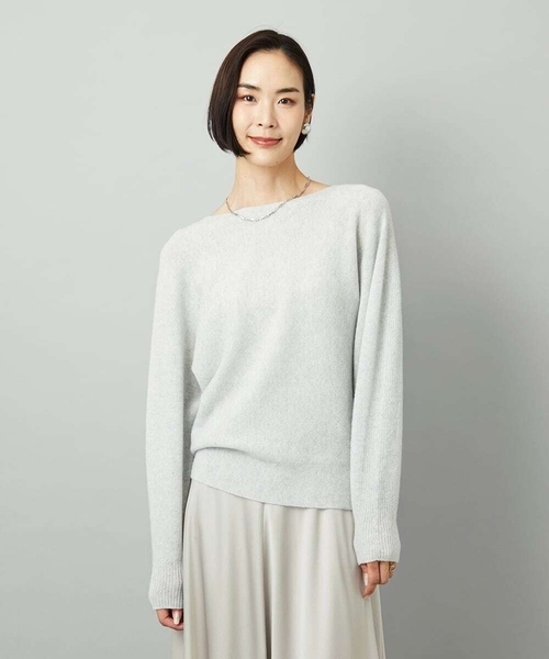 MICHEL KLEIN（ミッシェル・クラン）の「[定番人気]ホールガーメント(R)ドルマンスリーブニット（ニット/セーター・レディース・ライトグレー/アイボリー/ブルー/パープル・38）」の6枚目の写真
