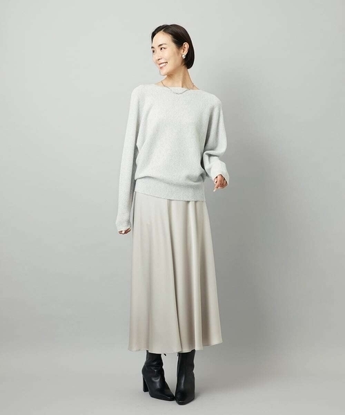 MICHEL KLEIN（ミッシェル・クラン）の「[定番人気]ホールガーメント(R)ドルマンスリーブニット（ニット/セーター・レディース・ライトグレー/アイボリー/ブルー/パープル・38）」の7枚目の写真