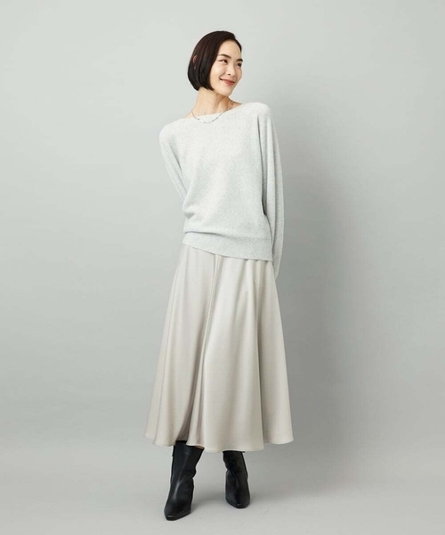 MICHEL KLEIN（ミッシェル・クラン）の「[定番人気]ホールガーメント(R)ドルマンスリーブニット（ニット/セーター・レディース・ライトグレー/アイボリー/ブルー/パープル・38）」の9枚目の写真