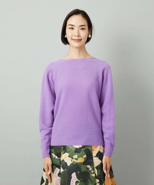 MICHEL KLEIN（ミッシェル・クラン）の「[定番人気]ホールガーメント(R)ドルマンスリーブニット（ニット/セーター・レディース・ライトグレー/アイボリー/ブルー/パープル・38）」の13枚目の写真