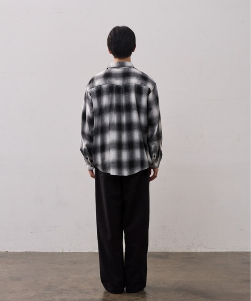 THE CLE(ザクレ)の「FADE CHECK SHIRT / フェードチェックシャツ【チェック柄】【フェード加工】 シャツ トップス メンズ(シャツ/ブラウス・メンズ・ブラック・FREE)」の4枚目の写真