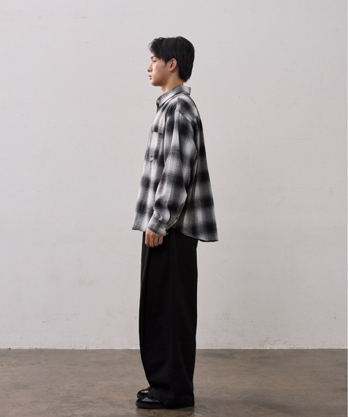 THE CLE(ザクレ)の「FADE CHECK SHIRT / フェードチェックシャツ【チェック柄】【フェード加工】 シャツ トップス メンズ(シャツ/ブラウス・メンズ・ブラック・FREE)」の3枚目の写真