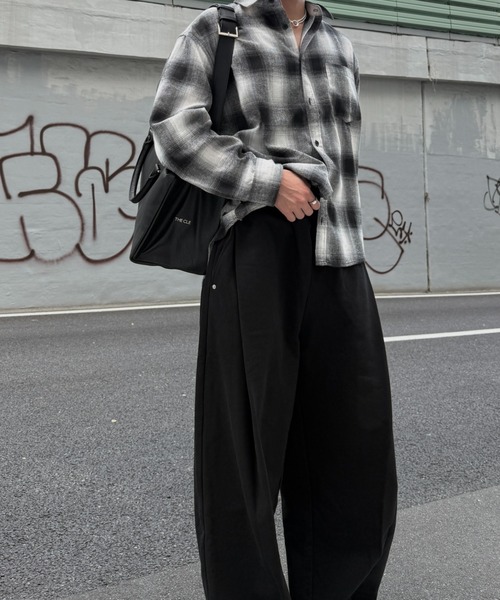 THE CLE(ザクレ)の「FADE CHECK SHIRT / フェードチェックシャツ【チェック柄】【フェード加工】 シャツ トップス メンズ(シャツ/ブラウス・メンズ・ブラック・FREE)」の7枚目の写真