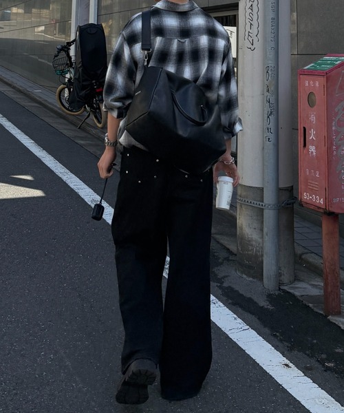 THE CLE(ザクレ)の「FADE CHECK SHIRT / フェードチェックシャツ【チェック柄】【フェード加工】 シャツ トップス メンズ(シャツ/ブラウス・メンズ・ブラック・FREE)」の8枚目の写真