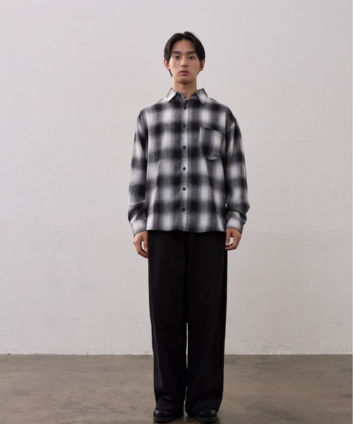 THE CLE(ザクレ)の「FADE CHECK SHIRT / フェードチェックシャツ【チェック柄】【フェード加工】 シャツ トップス メンズ(シャツ/ブラウス・メンズ・ブラック・FREE)」の9枚目の写真