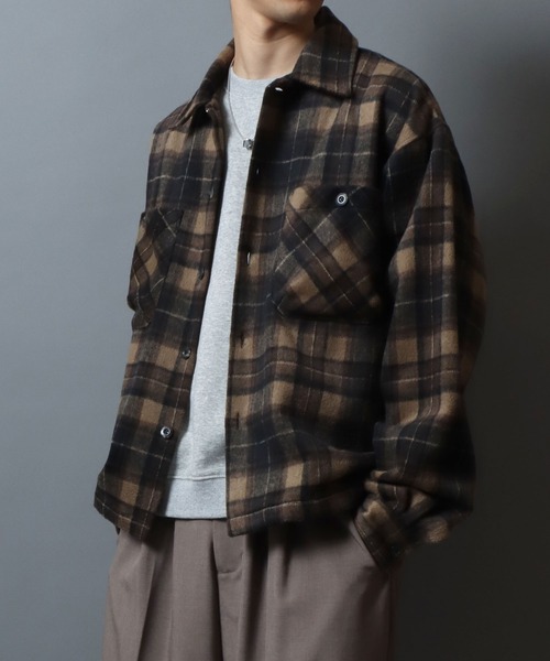 ANPAS(アンパス)の「Heavyweight Flannel CPO Shirt/ヘビーネルCPOチェックシャツ 長袖シャツ ネルシャツ シャツジャケット メンズ(シャツ/ブラウス・メンズ・ベージュ/ブラウン/ブラック・L/M)」の1枚目の写真