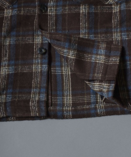 ANPAS(アンパス)の「Heavyweight Flannel CPO Shirt/ヘビーネルCPOチェックシャツ 長袖シャツ ネルシャツ シャツジャケット メンズ(シャツ/ブラウス・メンズ・ベージュ/ブラウン/ブラック・L/M)」の17枚目の写真