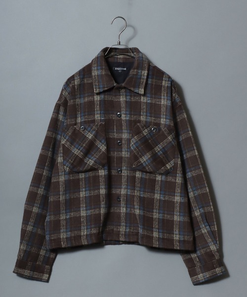 ANPAS(アンパス)の「Heavyweight Flannel CPO Shirt/ヘビーネルCPOチェックシャツ 長袖シャツ ネルシャツ シャツジャケット メンズ(シャツ/ブラウス・メンズ・ベージュ/ブラウン/ブラック・L/M)」の5枚目の写真
