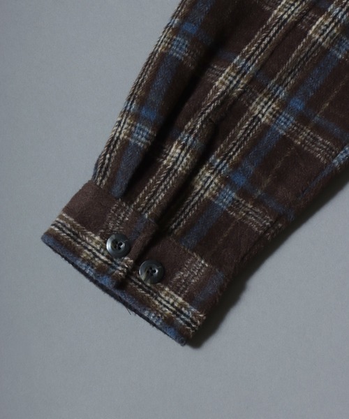 ANPAS(アンパス)の「Heavyweight Flannel CPO Shirt/ヘビーネルCPOチェックシャツ 長袖シャツ ネルシャツ シャツジャケット メンズ(シャツ/ブラウス・メンズ・ベージュ/ブラウン/ブラック・L/M)」の15枚目の写真
