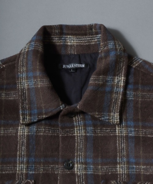 ANPAS(アンパス)の「Heavyweight Flannel CPO Shirt/ヘビーネルCPOチェックシャツ 長袖シャツ ネルシャツ シャツジャケット メンズ(シャツ/ブラウス・メンズ・ベージュ/ブラウン/ブラック・L/M)」の8枚目の写真