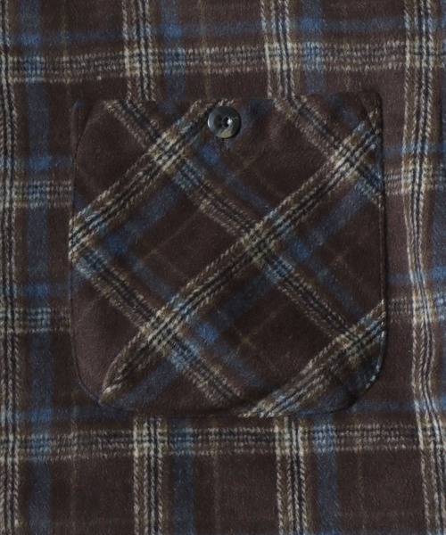 ANPAS(アンパス)の「Heavyweight Flannel CPO Shirt/ヘビーネルCPOチェックシャツ 長袖シャツ ネルシャツ シャツジャケット メンズ(シャツ/ブラウス・メンズ・ベージュ/ブラウン/ブラック・L/M)」の12枚目の写真