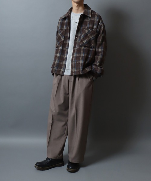 ANPAS(アンパス)の「Heavyweight Flannel CPO Shirt/ヘビーネルCPOチェックシャツ 長袖シャツ ネルシャツ シャツジャケット メンズ(シャツ/ブラウス・メンズ・ベージュ/ブラウン/ブラック・L/M)」の18枚目の写真