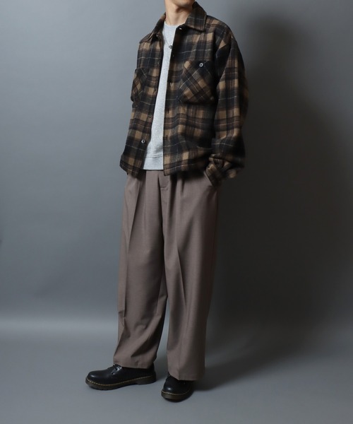 ANPAS(アンパス)の「Heavyweight Flannel CPO Shirt/ヘビーネルCPOチェックシャツ 長袖シャツ ネルシャツ シャツジャケット メンズ(シャツ/ブラウス・メンズ・ベージュ/ブラウン/ブラック・L/M)」の20枚目の写真