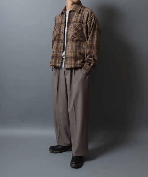 ANPAS(アンパス)の「Heavyweight Flannel CPO Shirt/ヘビーネルCPOチェックシャツ 長袖シャツ ネルシャツ シャツジャケット メンズ(シャツ/ブラウス・メンズ・ベージュ/ブラウン/ブラック・L/M)」の21枚目の写真