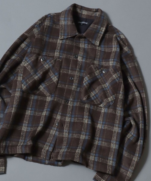 ANPAS(アンパス)の「Heavyweight Flannel CPO Shirt/ヘビーネルCPOチェックシャツ 長袖シャツ ネルシャツ シャツジャケット メンズ(シャツ/ブラウス・メンズ・ベージュ/ブラウン/ブラック・L/M)」の22枚目の写真