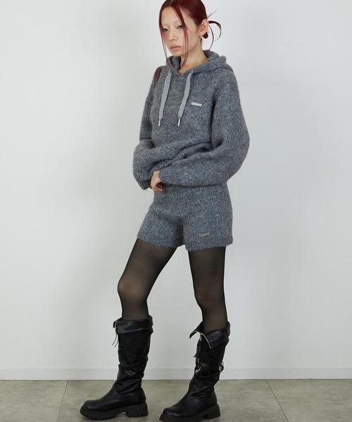 led.tokyo（レッドトウキョウ）の「【led.tokyo】KNIT MINI BOTTOM/ニットミニボトム（その他パンツ・レディース・グレー/ブラウン・FREE）」の2枚目の写真