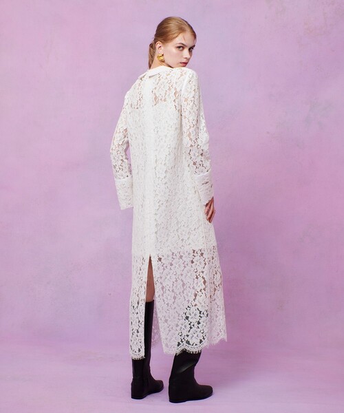 LOULOU WILLOUGHBY】パールネックレースワンピース（ワンピース