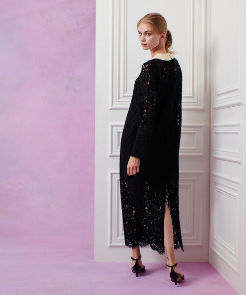 LOULOU WILLOUGHBY】パールネックレースワンピース（ワンピース