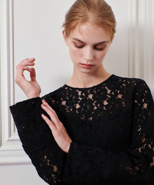 LOULOU WILLOUGHBY】パールネックレースワンピース（ワンピース