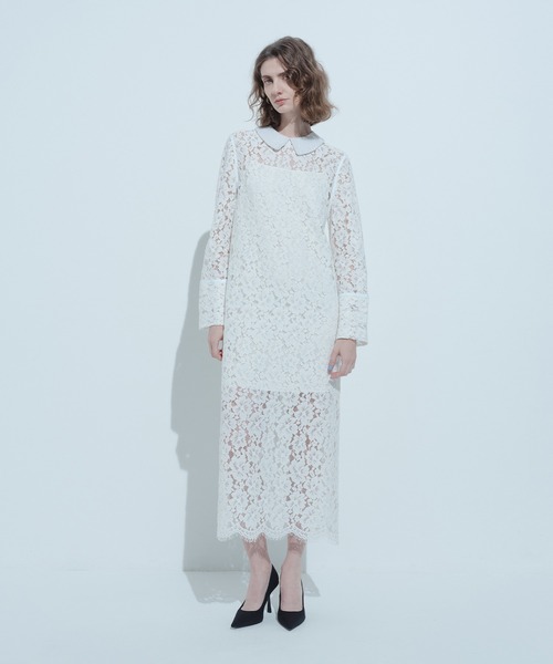 LOULOU WILLOUGHBY】パールネックレースワンピース（ワンピース