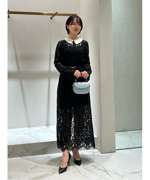 LOULOU WILLOUGHBY】パールネックレースワンピース（ワンピース