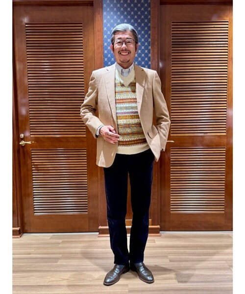 BROOKS BROTHERS（ブルックスブラザーズ）の「ウール　フェアアイル　Vネックベスト　Made in UK（ベスト・メンズ・ベージュ・MEDIUM/SMALL/X-LARGE/LARGE）」の5枚目の写真